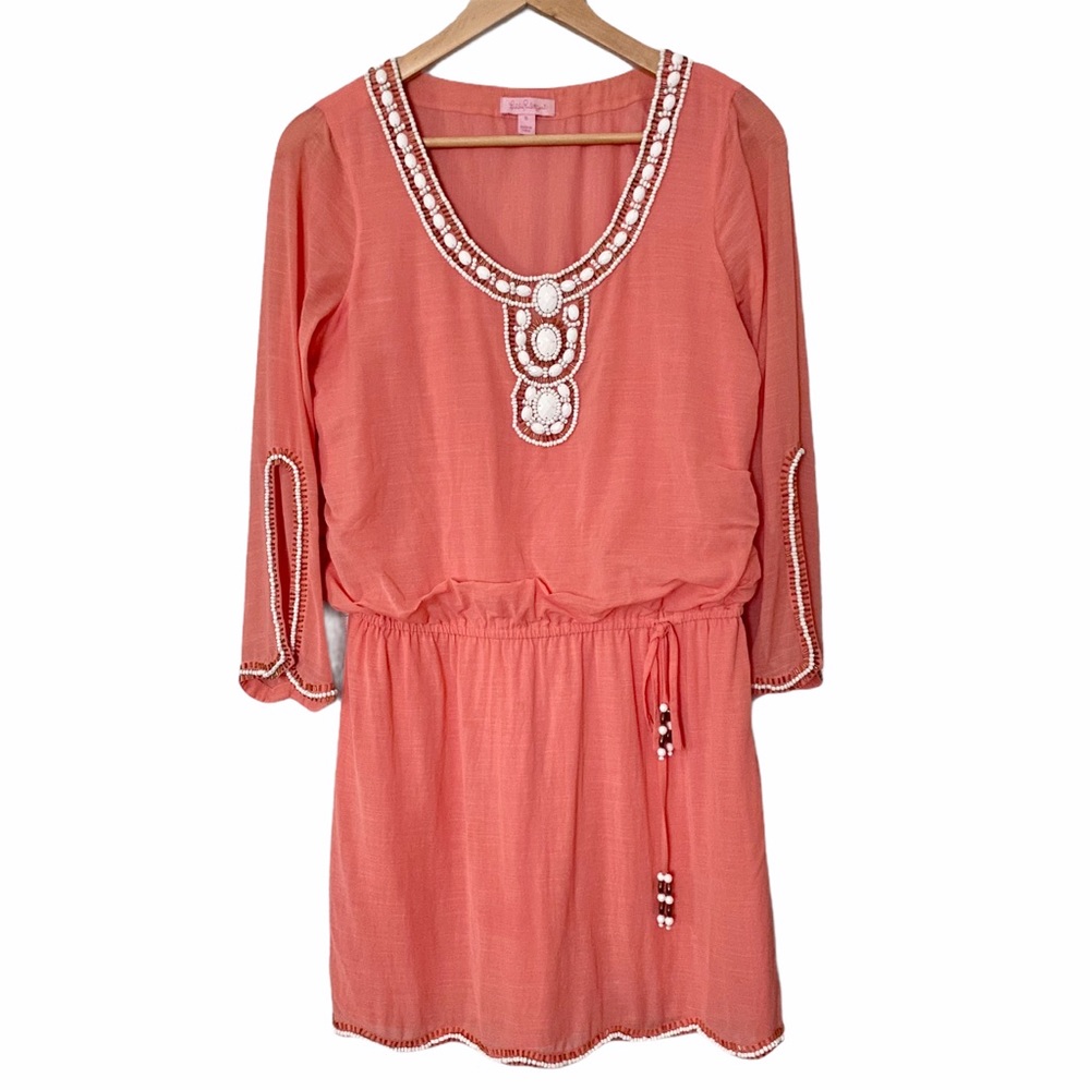 Lilly Pulitzer White Gemstone Smocked Dress